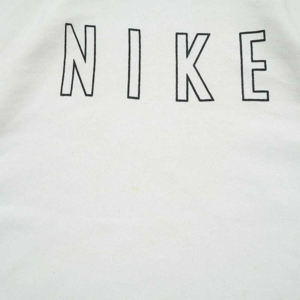 Vintage 90s USA Made Nike Spellout Crewneck Sweatshirt White Distressed XXL‎